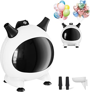 Balloon Pump Electric, Portable Balloons Inflator Air Pump with 2 Nozzles, Small Balloon Blower Machine 600W for Latex Garland Arch and Foil Balloons