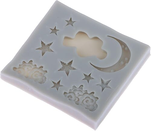 Miniatura 8 de Moldes de silicona con forma de nubes de luna y estrella, moldes de caramelo para bricolaje, pasteles, fondant, galletas, nubes, fondant, luna para