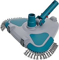 POOLWHALE Pro Weighted Triangular Pool Vacuum Head with Side Brushes & EZ Clip - Vinyl-Safe for Above Ground & Inground Pools