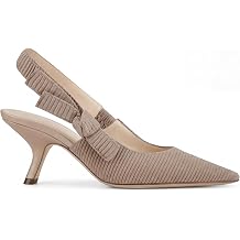 Womens Slingback Kitten Heels Closed Pointed Toe Bowknot Knitted Slip On Pumps Dress Shoes