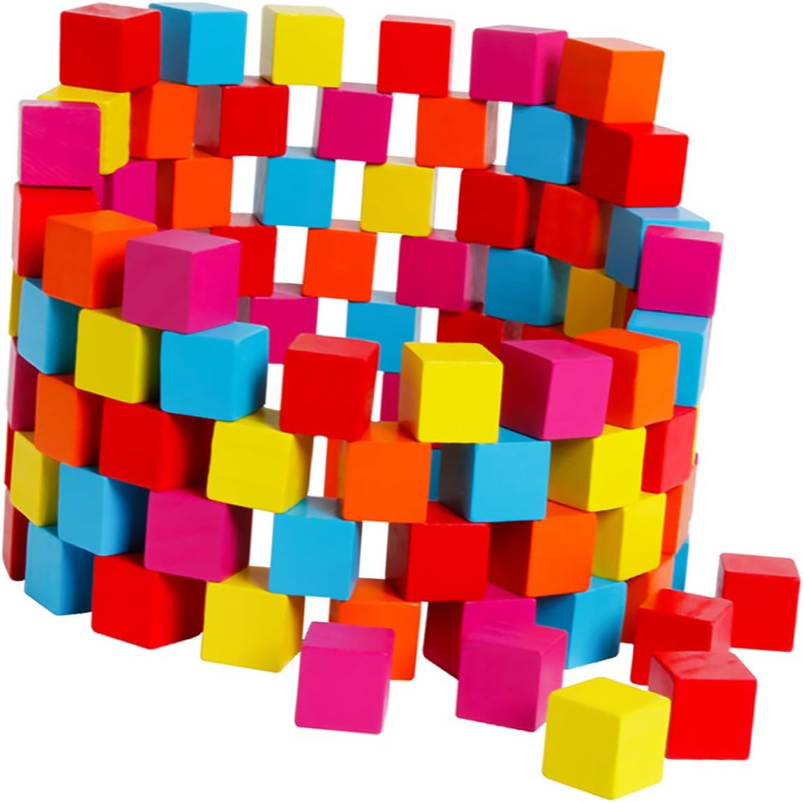 Milisten 100PCS Colorful Cube Blocks Educational Teaching for Early Childhood Learning Safe Building Blocks for Creative Play and Three Concept Understanding