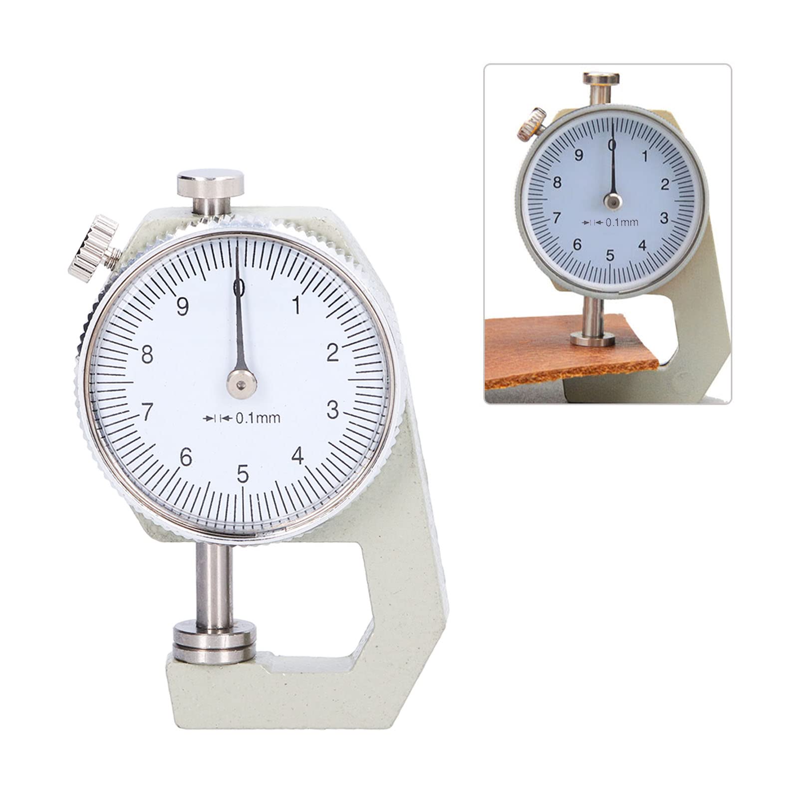 Spessimetro a Quadrante da 0 a 10 Mm Iin Metallo Plastica, Misuratore di Spessore del Quadrante, Calibro di Spessore per Filo Tester per Carta, Pelle, Strumento di Misura Dello Spessore Della Lamiera