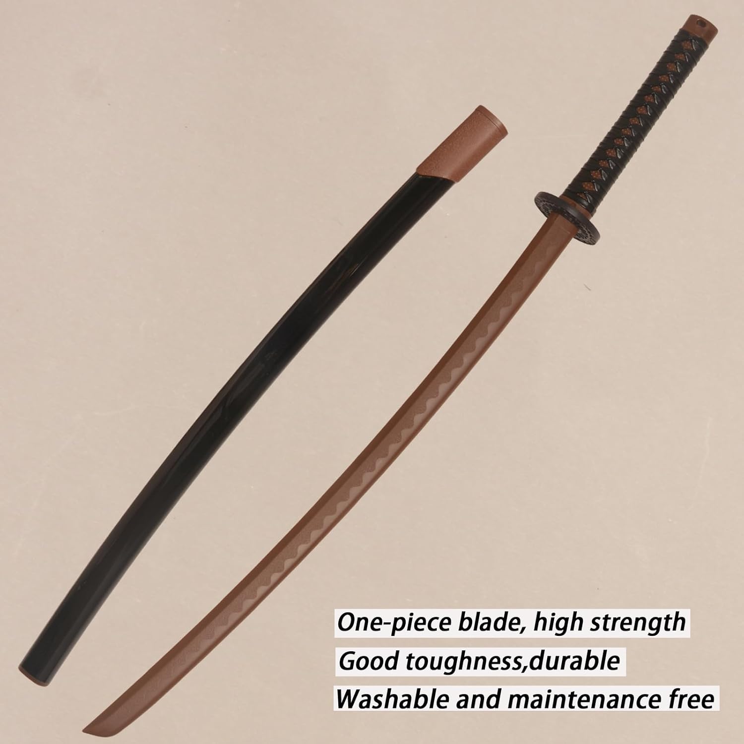 Polypropylene Training Martial Sword，Brown Practice Katana Sword，Practice Katana with Sheath，Training Katana for Practice