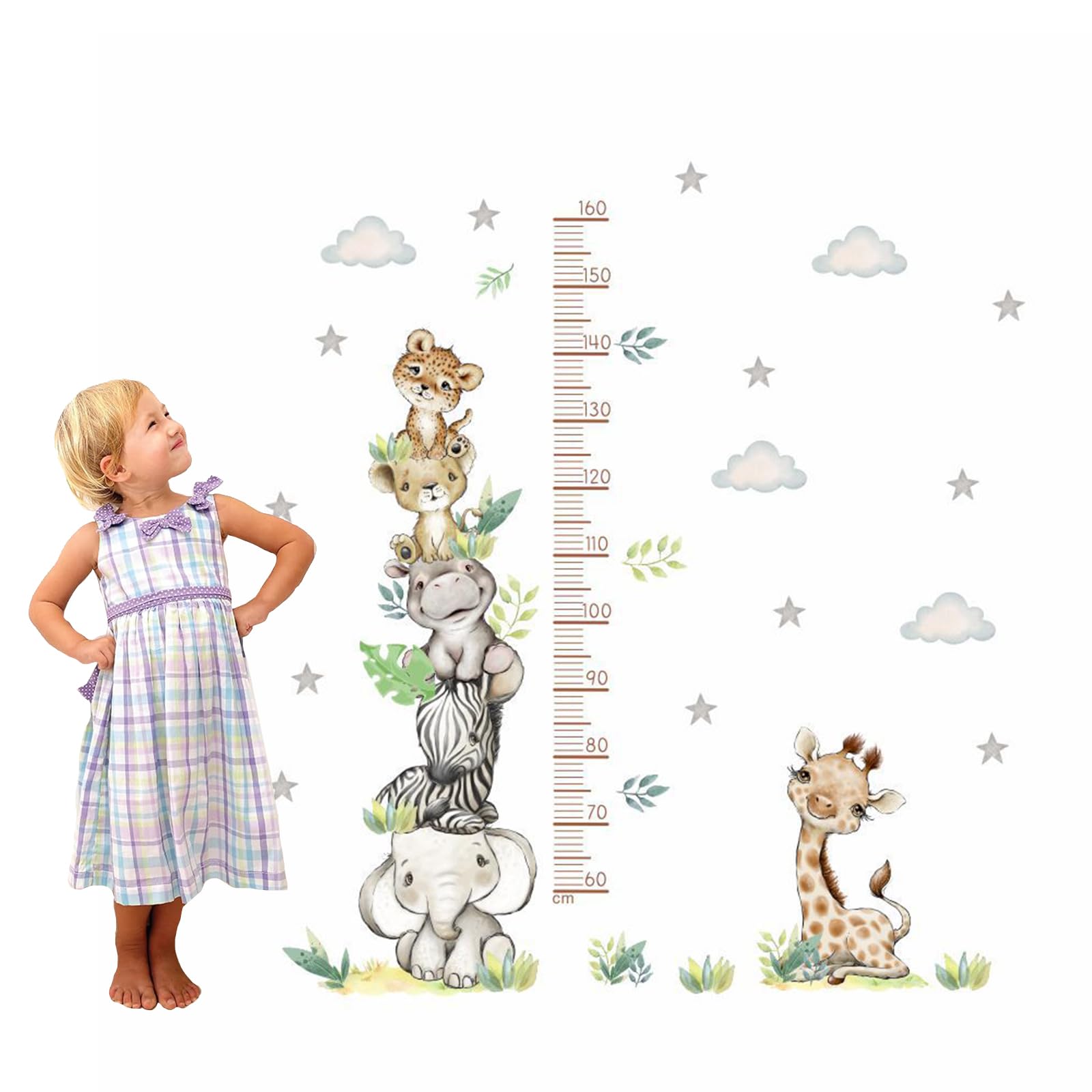 Metro da Parete per Bambini Grafico di Crescita adesivo Tabella Altezza Wall Stickers