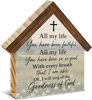 House Warming Gifts New Home Decor, Christian Religious Wooden House Sign