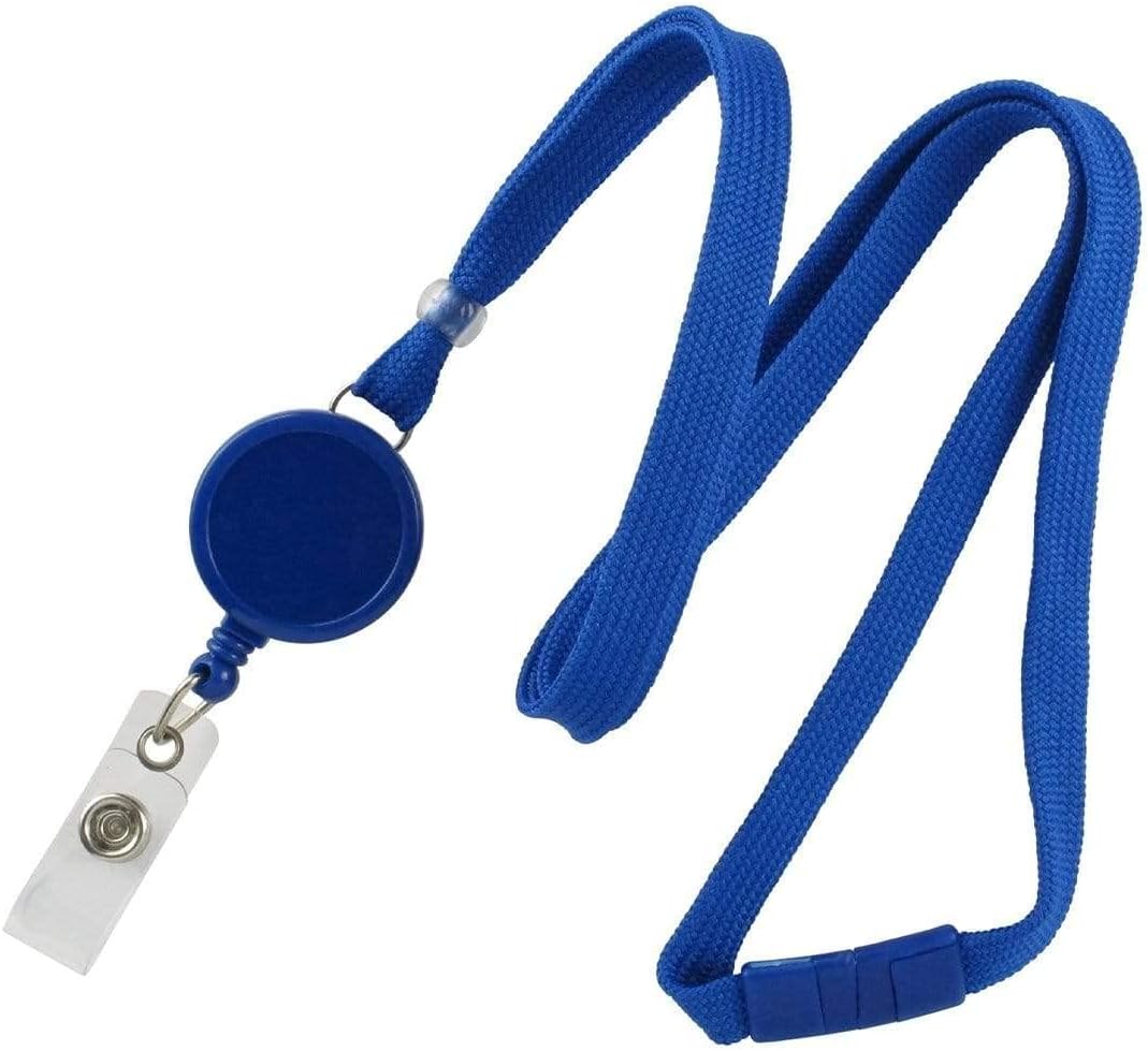 Specialist ID Bulk 100 Pack - Black Badge Reel Lanyard w. Safety Breakaway Neck Strap for Long Reach - Removable Retractable No Twist Reel I’d Card Holder for Nurses, Access Badges & More (Black)