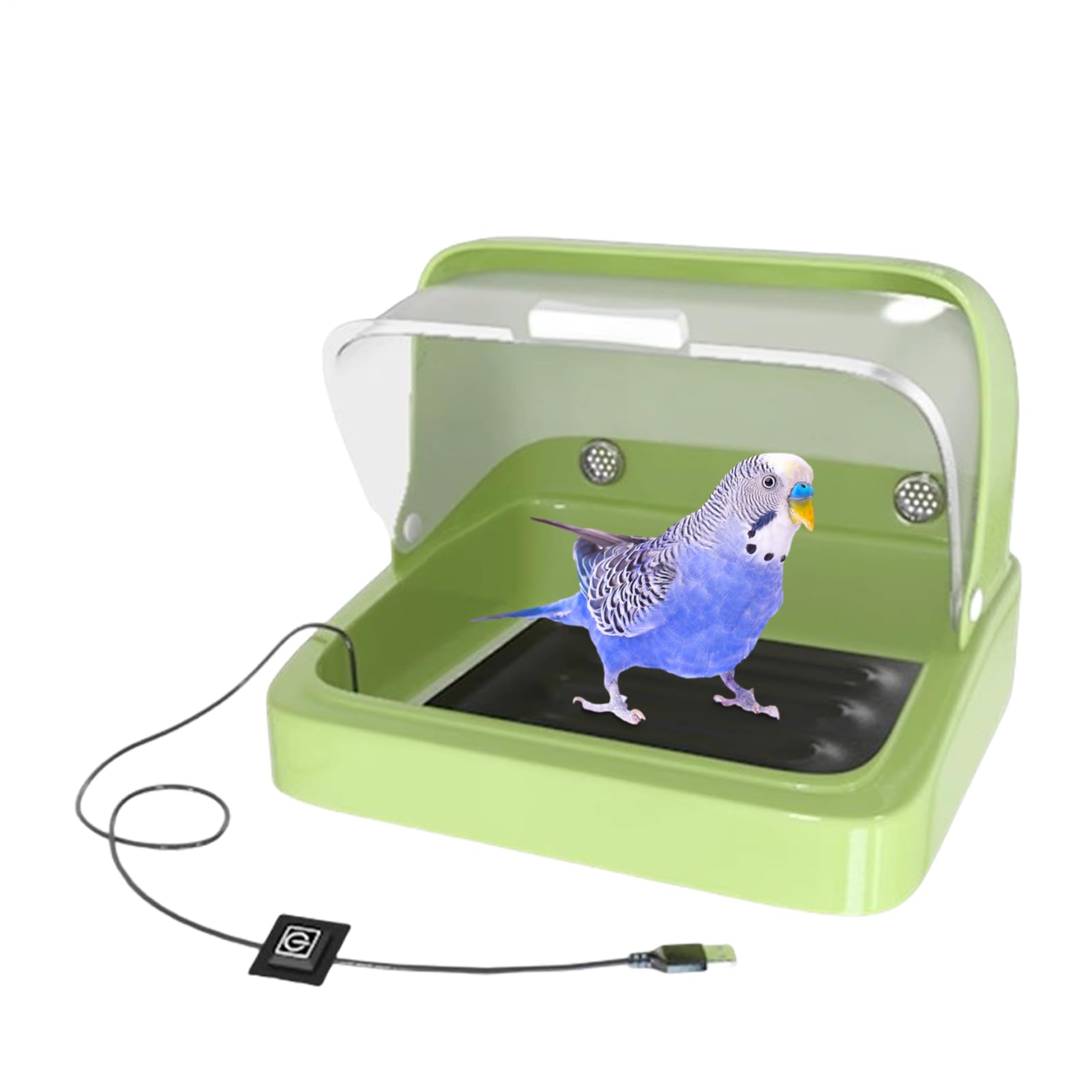 Caja de cría para pollitos - patitos Hábitat de cría, Incubadora de gallinas, Calentador para pájaros | Caja de anidación visual, Cojín calefactor con 3 ajustes, Suministros de cría