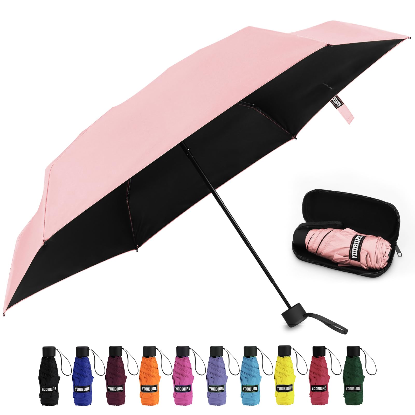 YoobureYoobure Windproof Travel Umbrella - Automatic, Portable & Compact for Backpack, Sun & Rain Protection, Folding Small Umbrella for Car, Lightweight Strong UV Protection