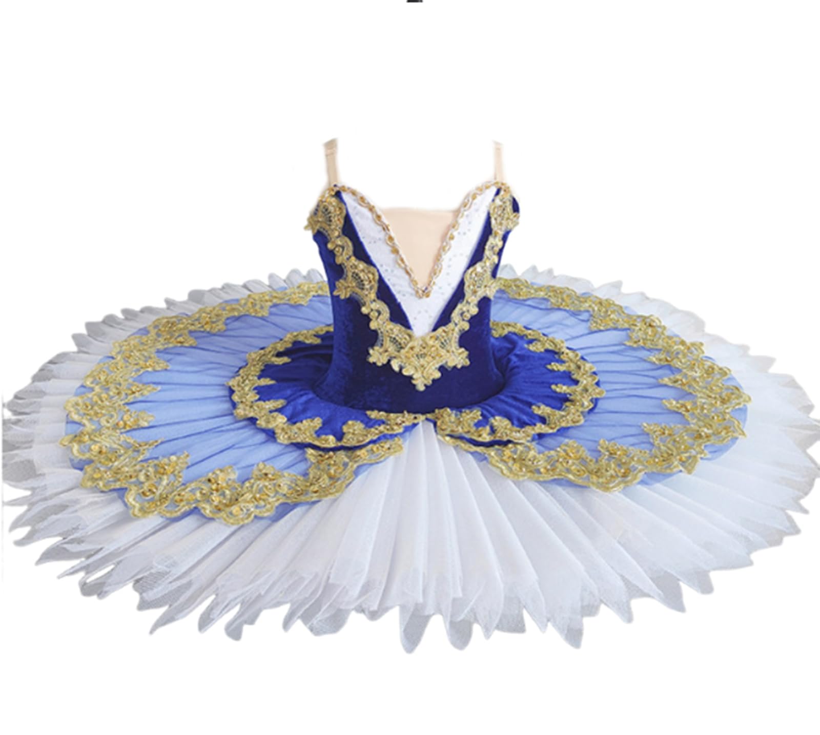 EFLALYHG Tutú de Ballet Profesional para niñas, Plato de panqueques tutú de Bailarina, Vestido de Fiesta Disfraz de competición de Danza de Ballet para niños