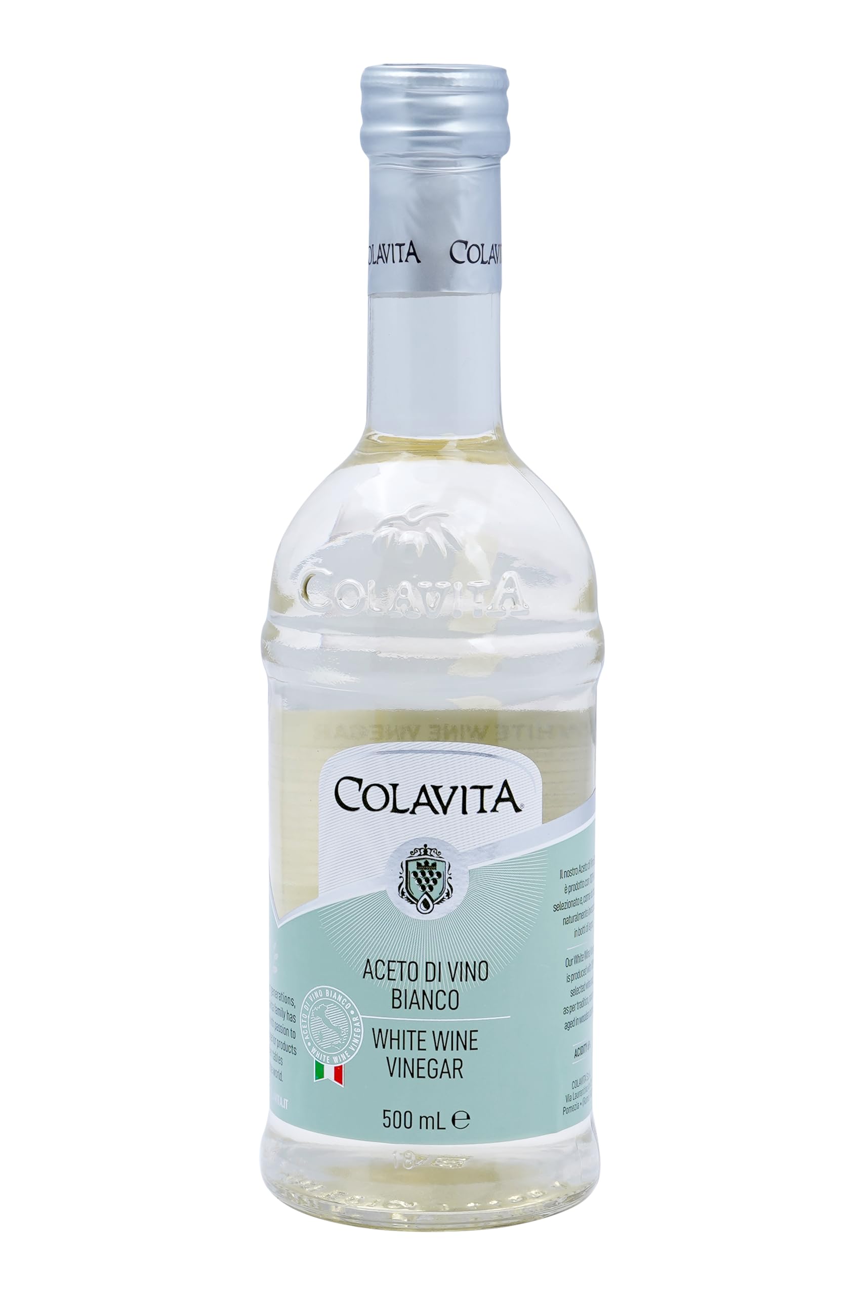 Colavita White Wine Italian Vinegar 500ml | Pairs well with Meats, White Sauces, Vegetables, Salads, Fish, and Rice | No Artificial Colors