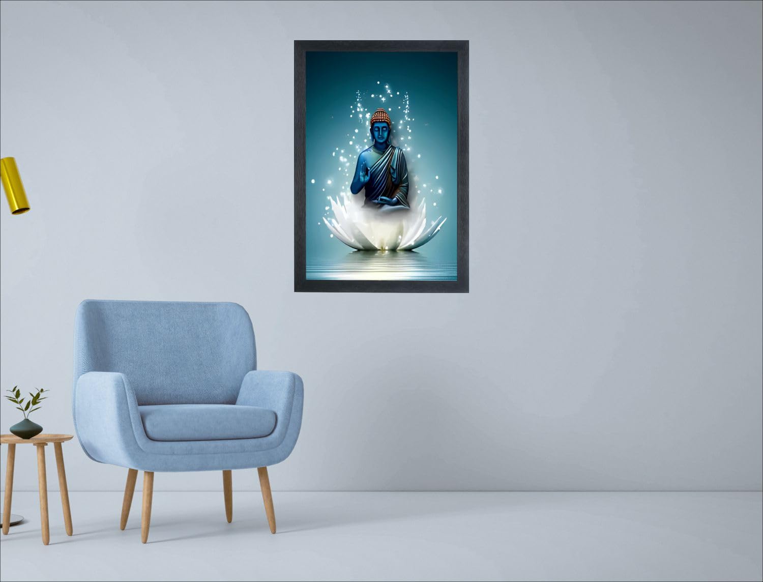 Wee Blue Coo Buddha Statue White Stone Meditation Photo Picture