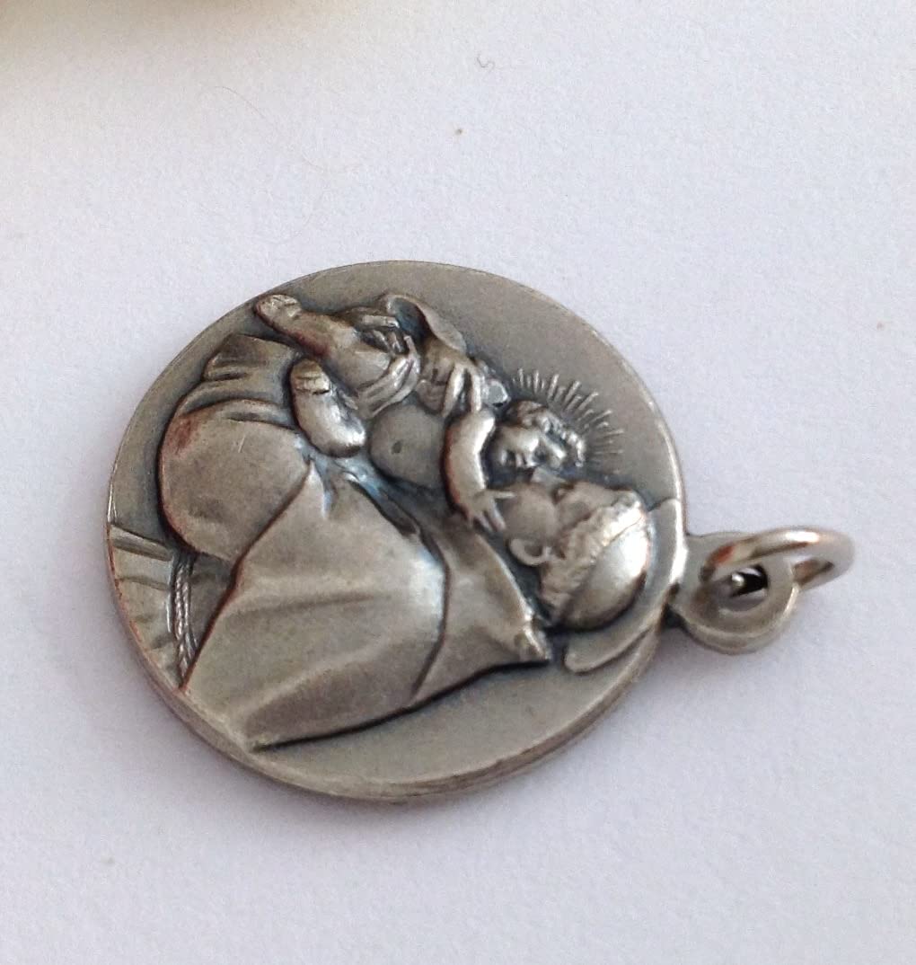 I G J MÉDAILLE DE SAINT ANTOINE DE PADOUE ET L'ENFANT JÉSUS AVEC CHAÎNE - LES MÉDAILLES DES SAINTS PATRONS