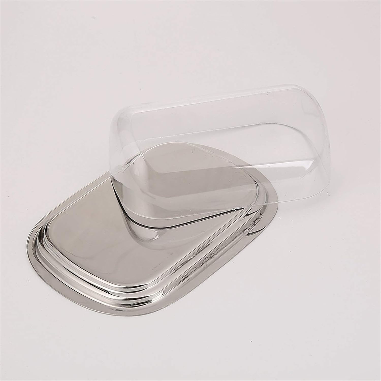 butter dish Stainless Steel Butter Dish Elegant Server Storage Keeper with Clear Cover Good Air Tightness Butter Crock Easy to Use Butter Plate