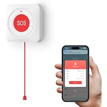 زر اتصال WiFi لمقدمي الرعاية لكبار السن تنبيه الحياة اللاسلكي زر اتصال مقدمي الرعاية إشعار التطبيق زر الطوارئ جرس إنذار SOS لكبار السن Tuya مقاوم للماء بدون رسوم شهرية