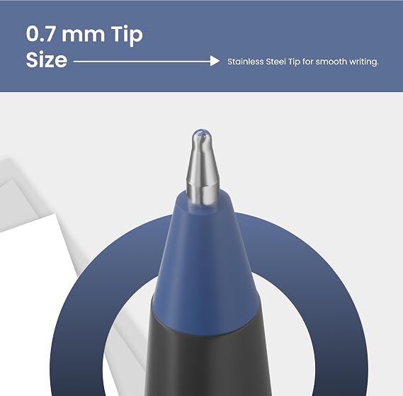LINC Pentonic Ball Point Pen | Tip Size 0.7 mm | Comfortable Grip | Ideal for Students and Professionals | For School, Office & Business Use | Blister Pack of 10, Blue Ink