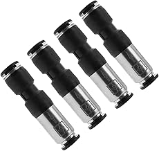 4PCS Straight Head One Way Check Valve Pneumatic Check Valve Push in Air Tube Connector Suitable for Air Compressors Used in Mechanical Electronic and Automotive Automation Equipment 6mm