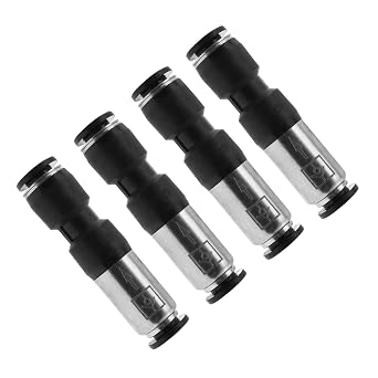 4PCS Straight Head One Way Check Valve Pneumatic Check Valve Push in Air Tube Connector Suitable for Air Compressors Used in Mechanical Electronic and Automotive Automation Equipment 6mm