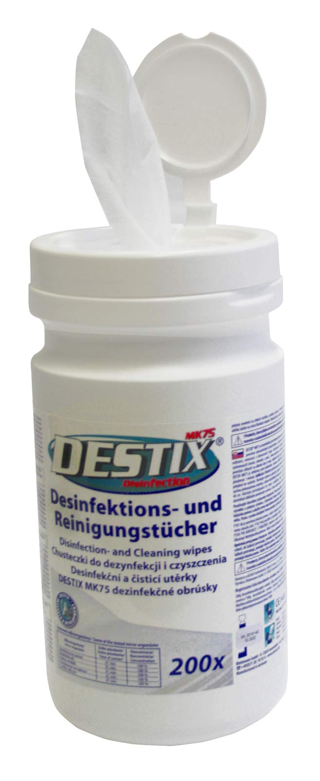 Toallitas desinfectantes en caja dispensadora.