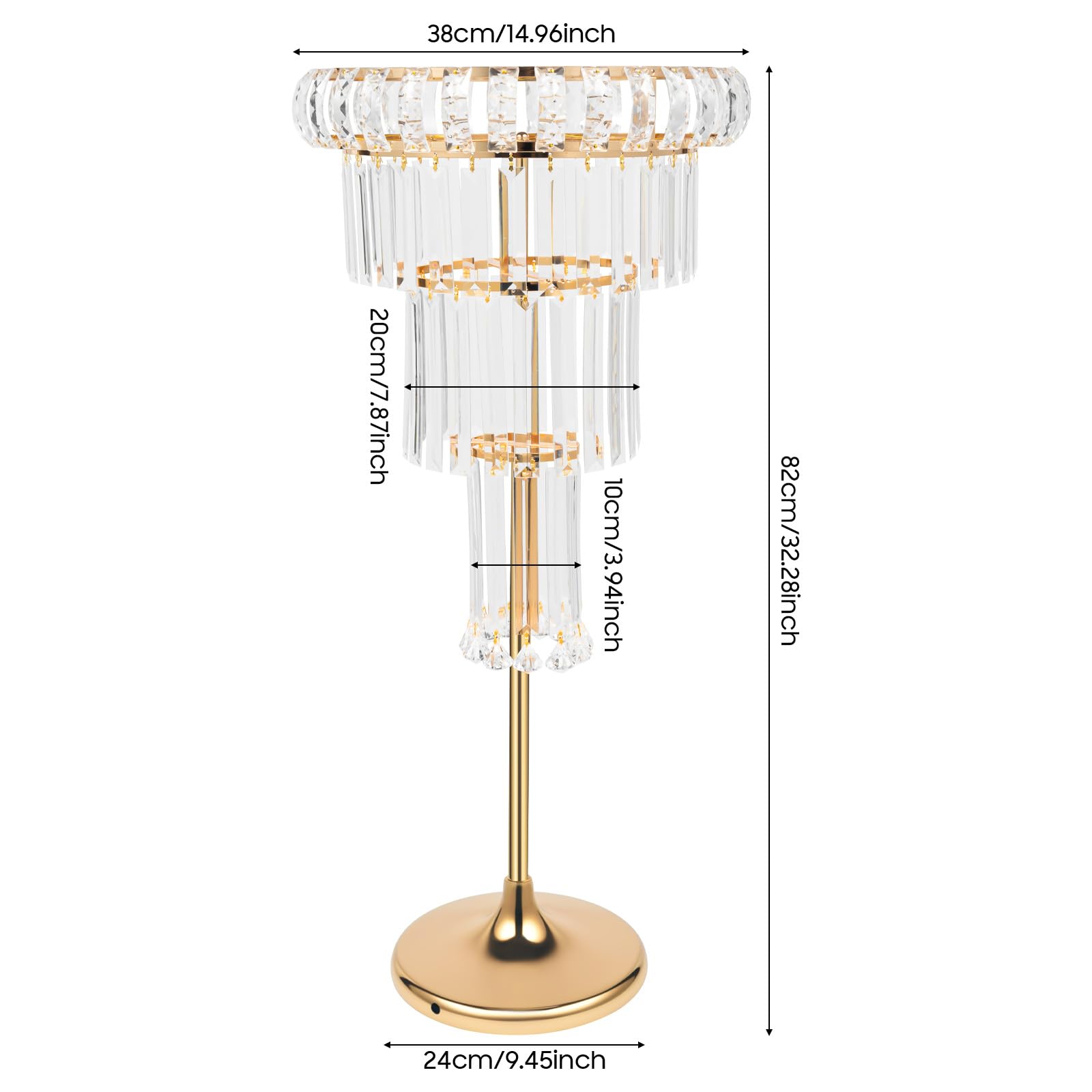 Supporto per fiori a 4 livelli in metallo con ciondoli in cristallo, oro/argento, moderno supporto per piante per matrimoni ed eventi, vaso da fiori per interni ed esterni, altezza 82 cm