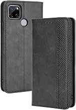 Case for Realme 7i / Realme Narzo 30A, Protective Shockproof TPU Premium PU Leather Case Cover with Wallet [Card Slots] [Magnetic Closure] Black