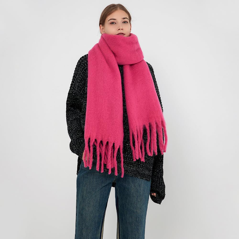 Women Chunky Scarf, Soft Warm Winter Scarf for Cold Weather, Christmas Blanket Scarves Pashmina Shawl Wrap - Image 3