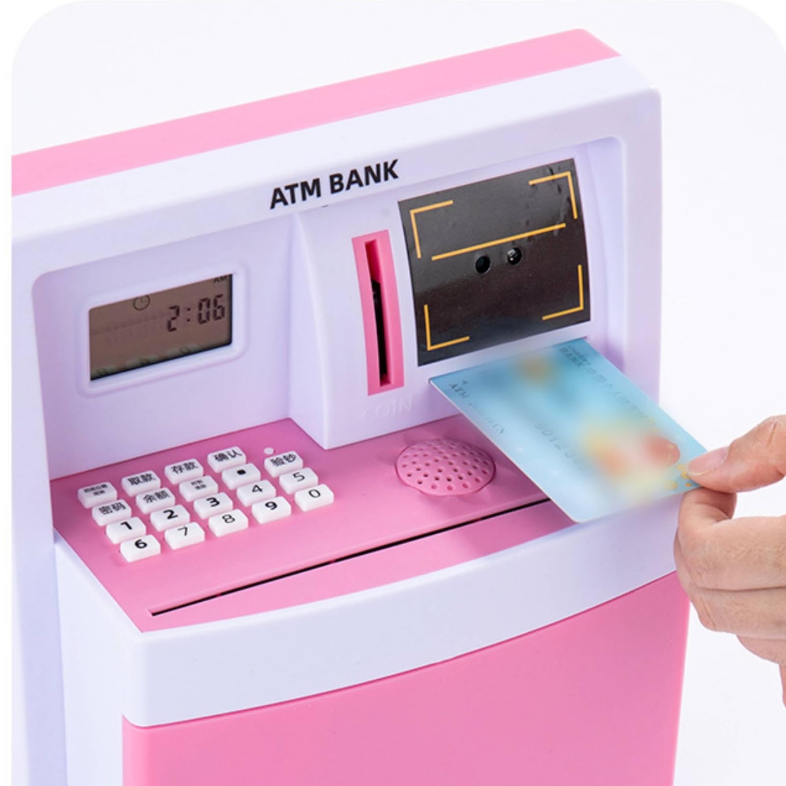 Tirelire Électronique à Code Sécurisé Tirelire avec Verrouillage à Code Automatique Distributeur Billets Jouet pour Enfants, Bureau, Bleu X10 Modèle À Piles, Style Simple