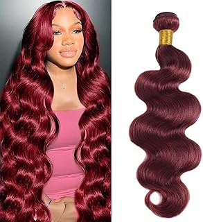 Burgundy Bundles Human Hair Body Wave 18 Inch Bundle Brazilian Hair Wine Red Body Wave Human Hair Extensions