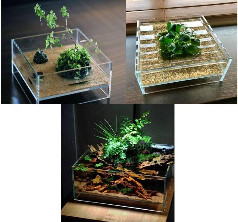 Miniatura 3 de HIRO Aquatics Nano Tall - Tanque de peces sin marco de hierro bajo en hierro, extra transparente con estilo de aire flotante, para acuarios o