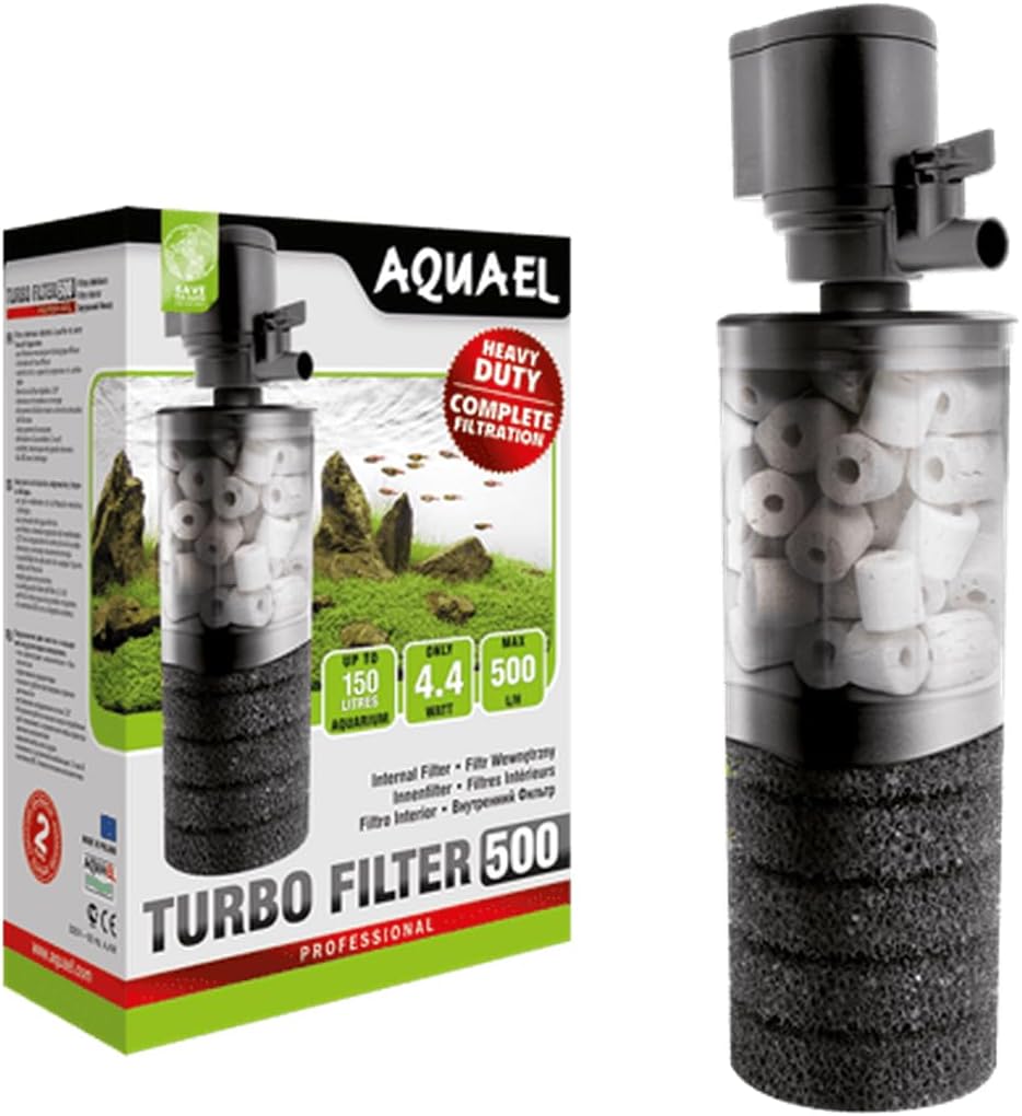 Aquael Turbo Filter 500, Internal Aquarium Filter, In Tank Filtration, 5-40 Gallons