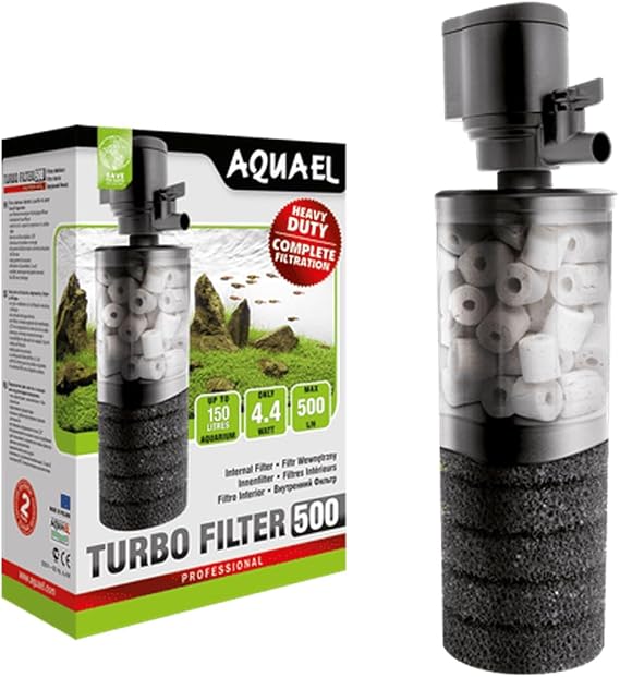 Aquael Turbo Filter 500, Internal Aquarium Filter, In Tank Filtration, 5-40 Gallons