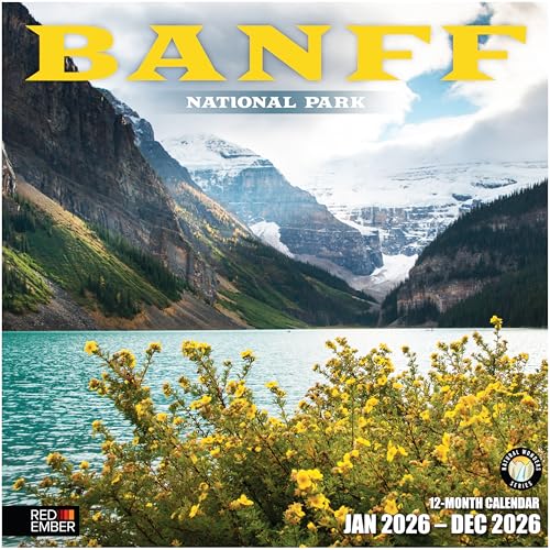 RED EMBER Banff National Park 2026 Wall Calendar 12 Month | 12" x 24" Open | Thick & Sturdy Paper | Giftable | Nature Calendar 2026