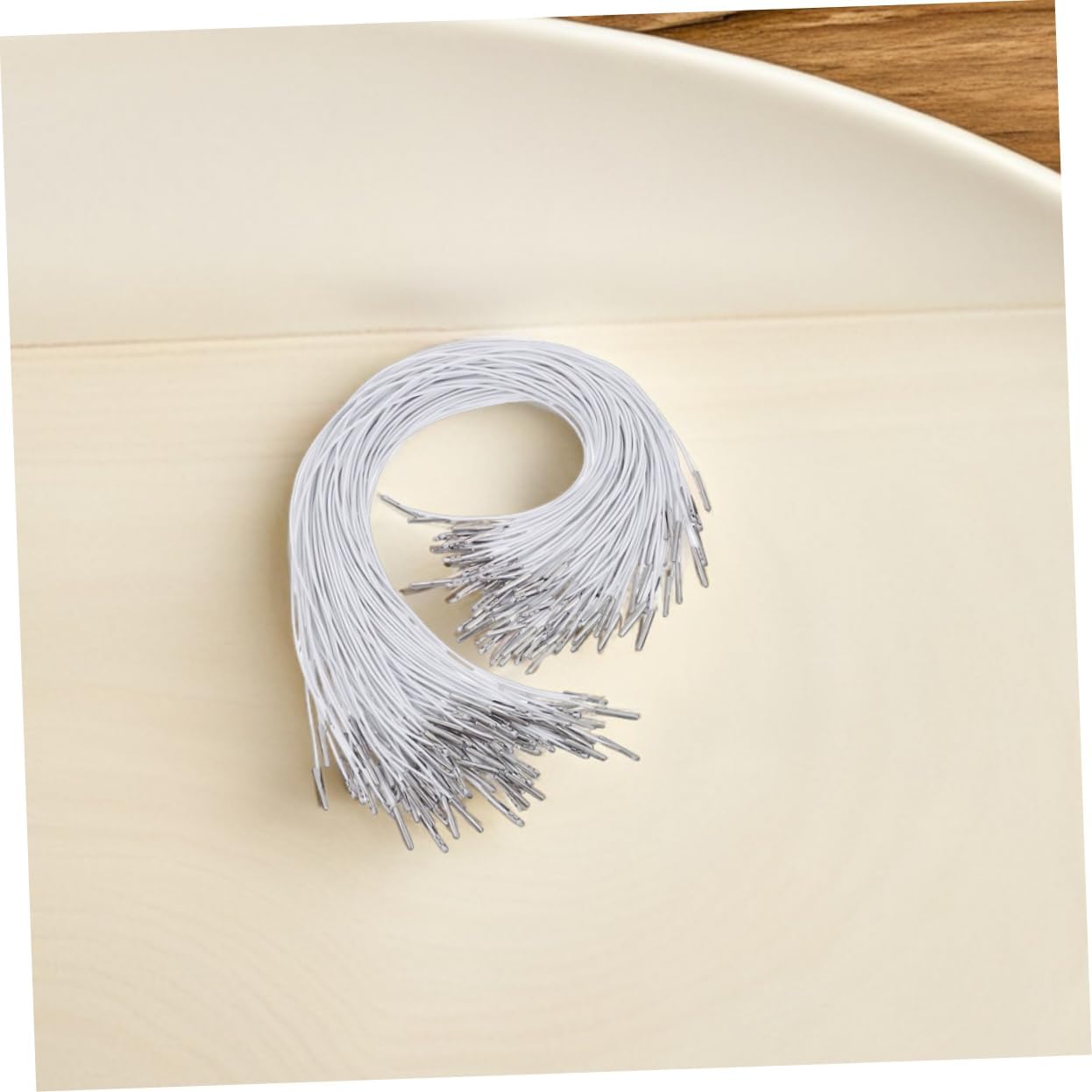 SEWOART 150pcs Barbed Elastic Strap with Metal Ends Stretch Loop Band for Mask Making Book Binding DIY Party Hats Craft Projects and Outdoor Activities