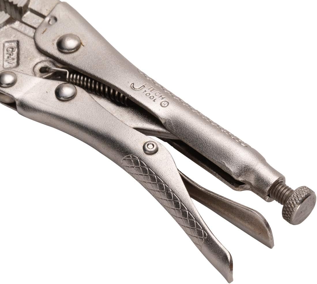 Jetech 6 Inch (152.4mm) Straight Long Nose Locking Pliers, Chrome Vanadium Steel Vises, (10 Pack)