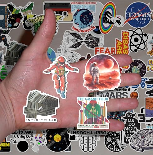 Image of WallDesign Space & Science Sticker Collection: 53 Laminated Stickers for Mobile, Laptop, Personalizing and Gifting! Durable, Hi-Quality Print for Astronomy Lovers-Self-Adhesive