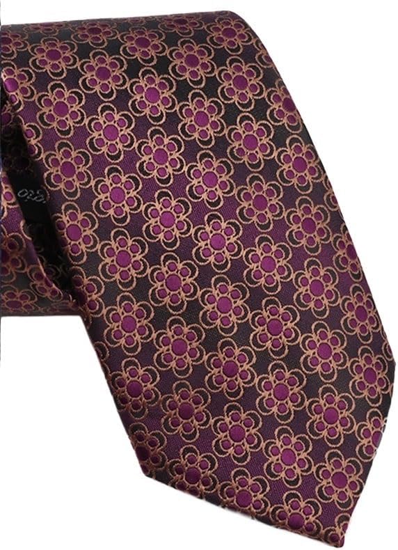 Men's Retro Diagonal Striped Small Flower Business Tie Suit