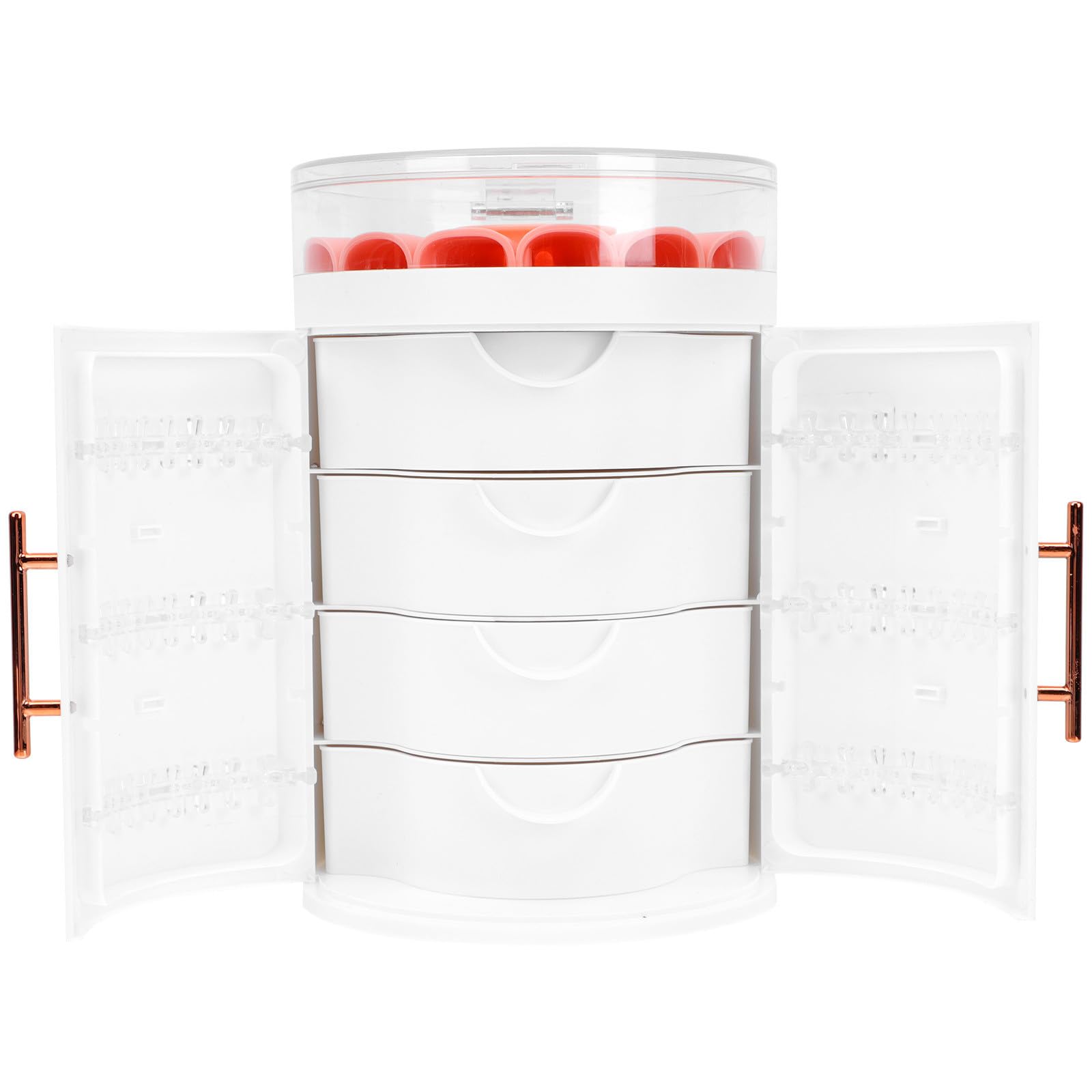 SOLUSTRE Joyero de Doble Puerta para Collares, Hips Blanco, Mesa Decorativa