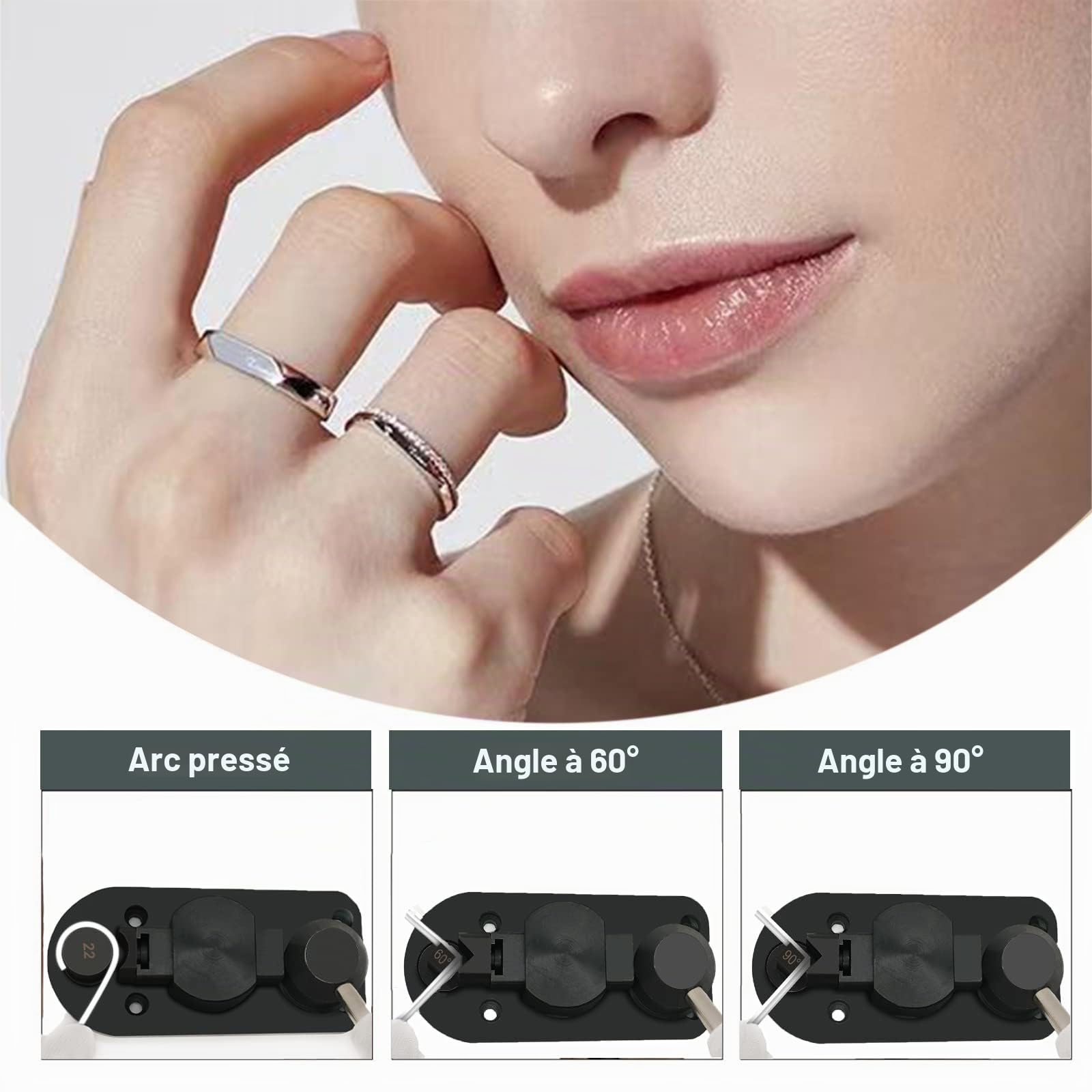 Ensemble d'outils de cintrage de bagues – Machine à cintrer les anneaux avec matrices en nylon, outil de cintrage de bagues pour bijoux, outil de mesure multifonction pour bijoux