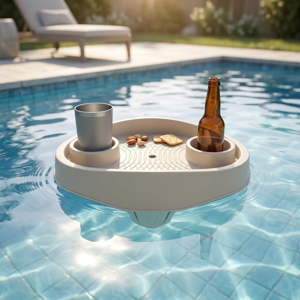Bandeja para beige para Spa con 2 Portavasos Plástico Bandeja