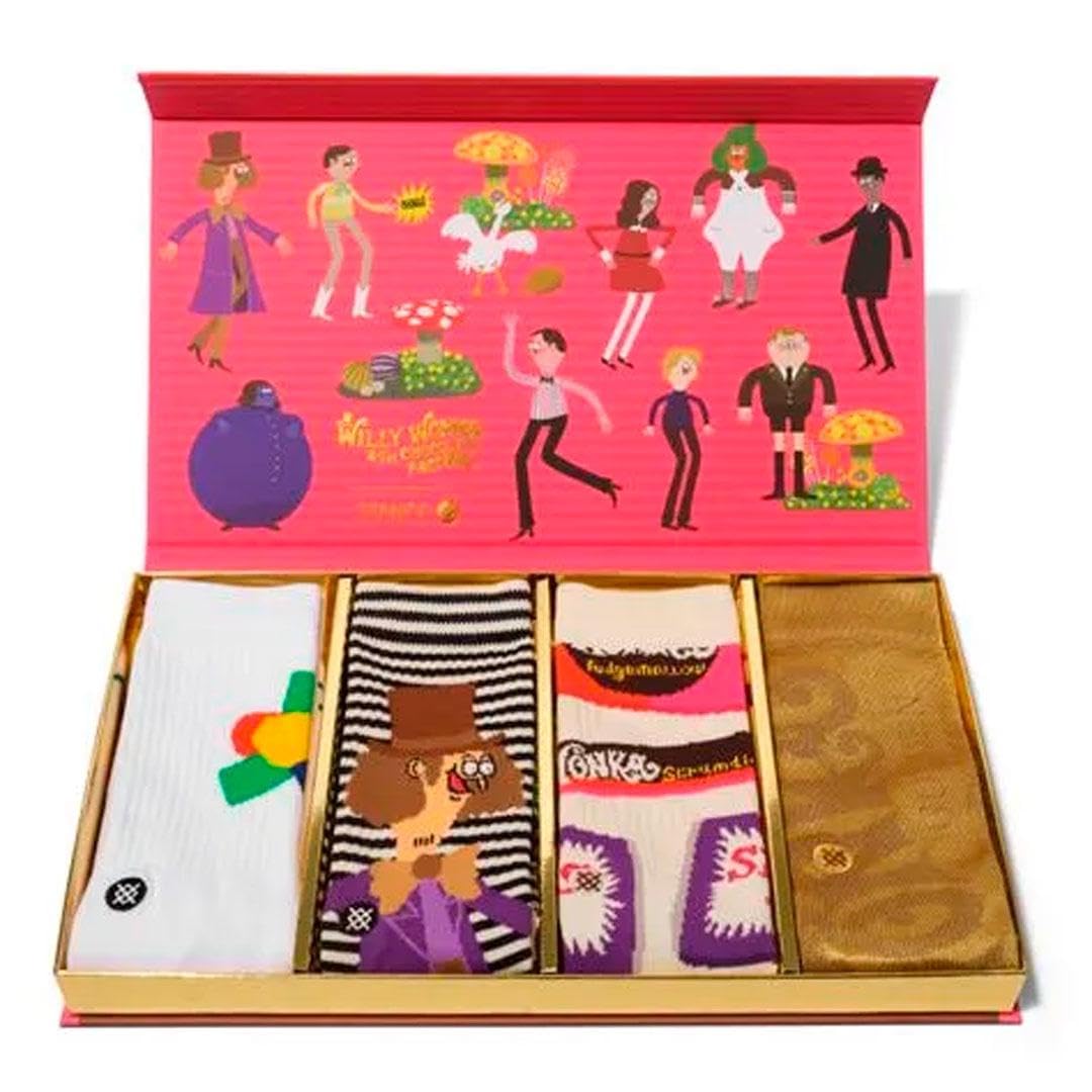 Stance Crew Socks - Juego de calcetines Willy Wonka Willy Wonka (Multi), talla 36-40