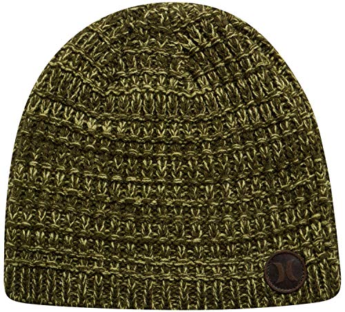 Hurley Men's Winter Hat - Loose Knit Marled Beanie, Vintage Green