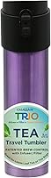 Vista 5 de casaWare Trio - Infusor de té – Filtro – Vaso de viaje con compartimento de hojas de 2 vías de 16 onzas (azul)