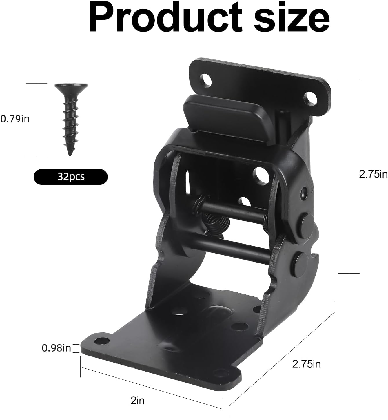 Self Locking Hinges Furniture Table Legs Locking Brackets, 90 Degree Folding Hinge 4 Pack, Extension Brackets of Workbenches, Black Steel with Nickel-Plated Finish