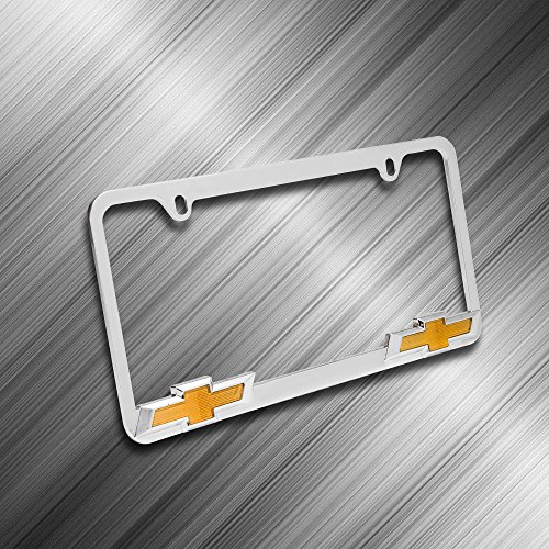 Bully Wl011-C Chrome Chevy Chevrolet License Plate Frame Holder Front Or Back Bumper Shows Car Tags - Exterior Accessories For Trucks, Cars And Suvs - 1 Piece Genuine Licensed Product #TOP3
