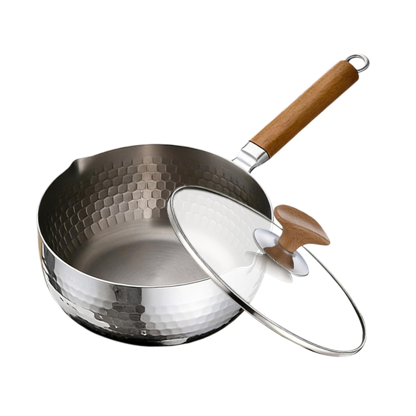 Casserole en pur titane martelé de 16-18 cm avec couvercle pour une cuisine saine