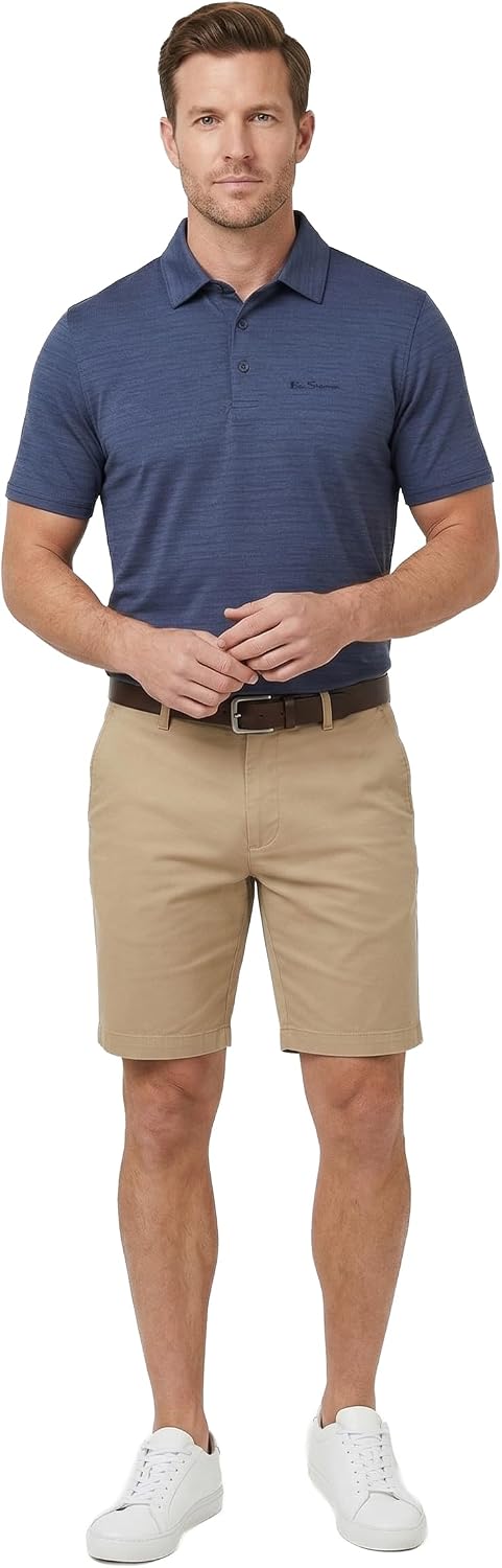 Ben Sherman Men's Performance Jersey Golf Polo - UPF Sun Protection Shirt, Moisture Wicking