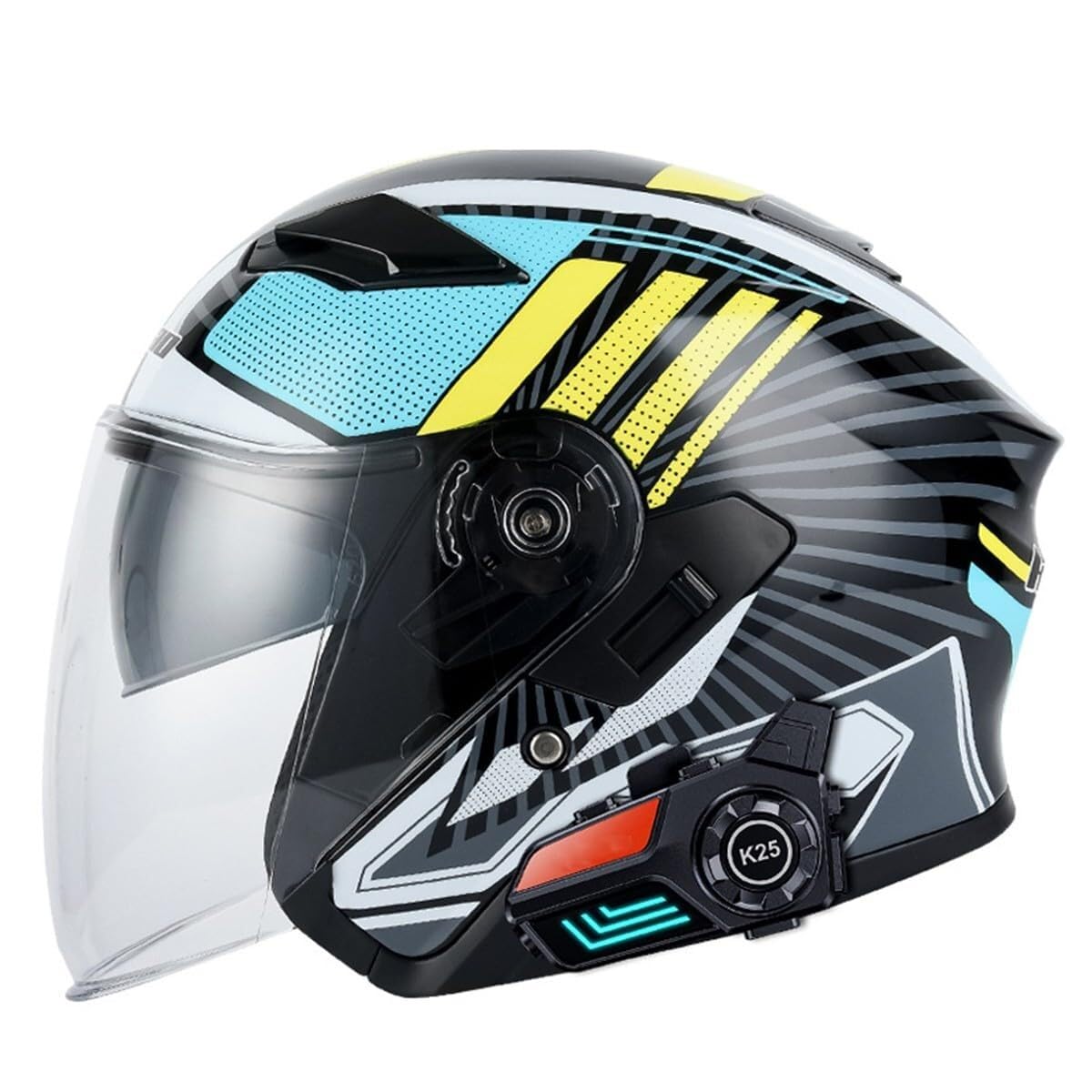 Casque motocross jet Bluetooth ECE avec microphone pour adulte femme homme