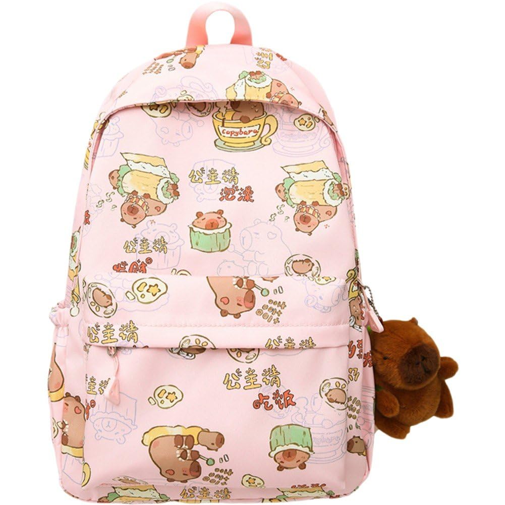 Sac à dos capybara grande capacité en nylon pour ordinateur portable et école