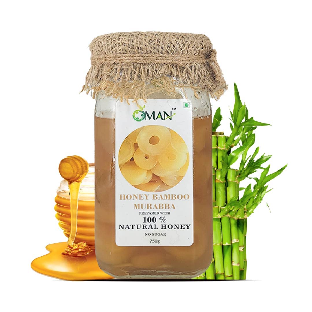 Oman Mercantile Private Limited Honey Bamboo Murabba|Healthy&Delicious |100% Raw Natural Honey|No Added Sugar| 750G