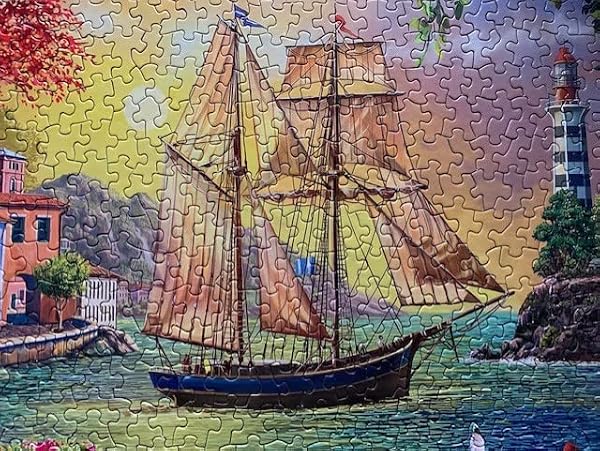 Springbok Oceanside Sunset 1000 Piece Jigsaw Puzzle for Adults - Unique Cut Pieces - Made in USA by Springbok - Used condition - Image 8