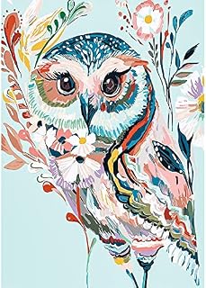 5D DIY Diamond Art Painting Kits Full Drill, Colorful Owl Diamond Rhinestones Crystal Embroidery Cross Stitch Arts and Crafts Pictures Painting Kit by Numbers for Adults Kids Home Wall Decorations